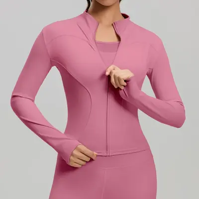 Custom Design Yoga Jacket, Fitness Top, Sample Production with Logo Option - 10