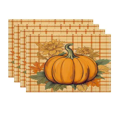 Halloween Element Patterned Printed Table Mat Ghost Festival Atmosphere Table Decoration Linen Placemat Tablecloth Insulation Mat