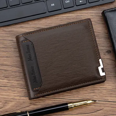 Men's Short Wallet, Multi-Function Card Holder and Coin Purse, Metal Edge - 8