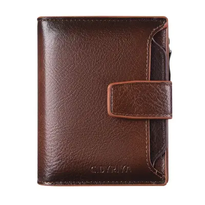 Men's Short Wallet with Vertical Design, Multi-Card Slots and License Holder - 6