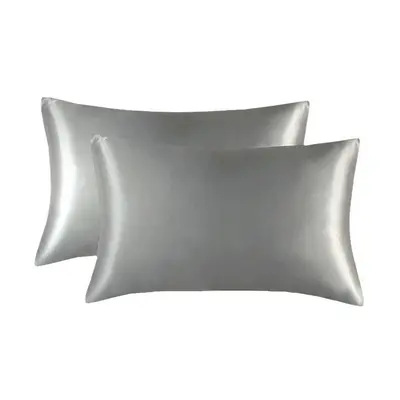 Solid Color Imitation Silk Satin Pillowcase, Envelope Style - 11