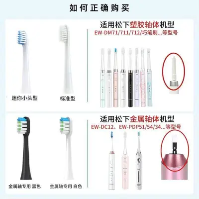 Replacement Brush Heads for Panasonic doltz Electric Toothbrush, DM71/EW-DC01/DC12/ewdc12