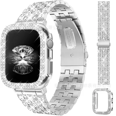 Full Diamond Metal Strap for Apple Watch iWatch10, Samsung 4/5/6 Compatible - 8