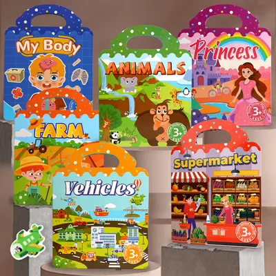 Jelly Sticker Book, 12 Designs, Reusable, Quiet Book - 3