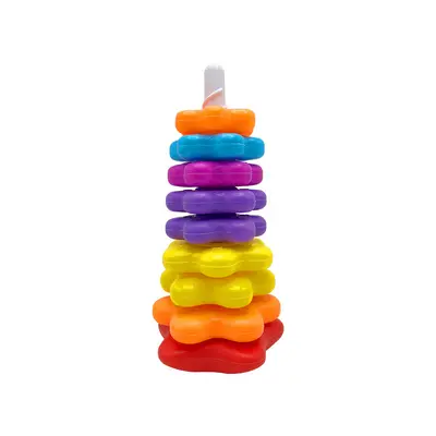 Rainbow colorful educational baby stacking tower toy