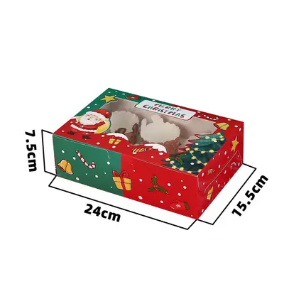 Weihnachts-Kuchenverpackungsbox für Muffins, 4, 6 oder 12 Stück - 10