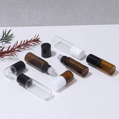 Parfüm Roll-On Mini Şişe 1ml 2ml Şeffaf Uçucu Yağ Şişesi 3ml 5ml Kahverengi Esans Dağıtım Şişesi Taşınabilir Paket