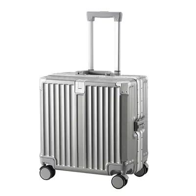 Carry-On Suitcase, Aluminum Frame, 18 Inch, Silent Wheels, Combination Lock - 8