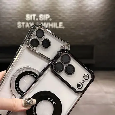 iPhone 17 Pro Max magnetic stand case with four-corner protection