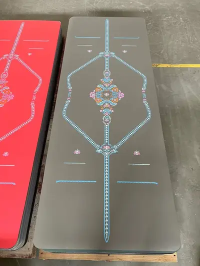Natural PU Rubber Yoga Mat with Alignment Lines, Double-Sided Non-Slip, Thick and Wide - 10