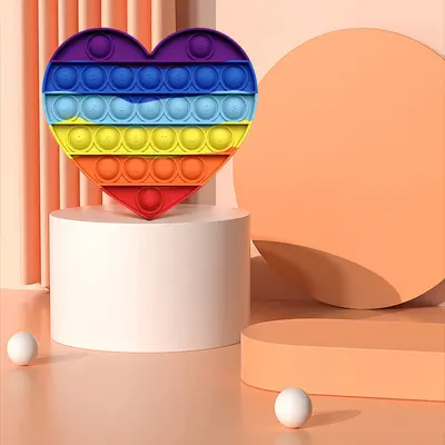 Rainbow Pop It Fidget Stress Relief Toy for Children - 6