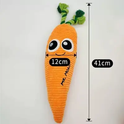 Bite-Resistant Cat and Dog Toy, Simulated Large Carrot Fake Fruit Design - 10