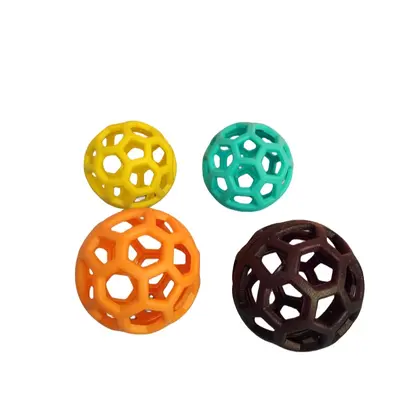 TPR Dog Toy Ball, Bite-Resistant, Geometric Hollow Design - 6