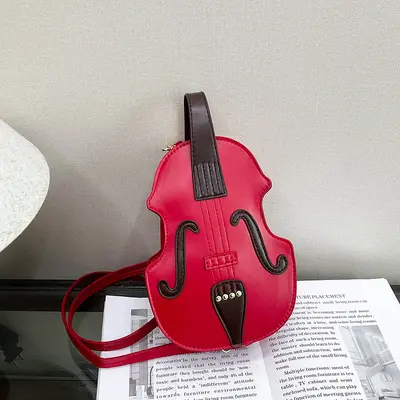 Kadın Gitar Çantası Yağlı Deri Çapraz Askılı Çanta Kişiselleştirilebilir - 3
