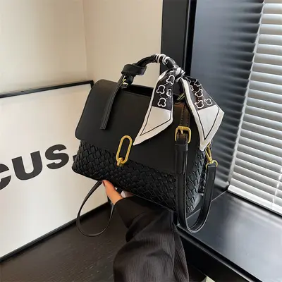 Women's Autumn Plaid Small Square Shoulder Bag - 4