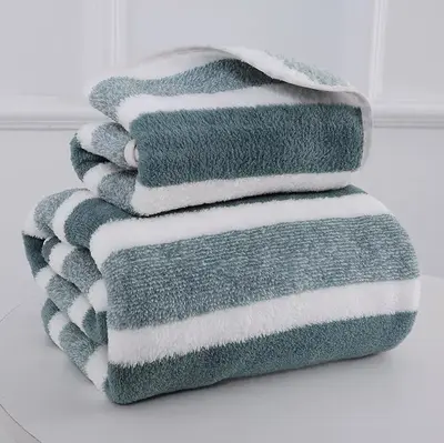 Sınır ötesi havlu banyo havlusu seti mercan kadife havlu ev erkek ve kadın yüz lif banyo havlusu Yüz havlusu - 10