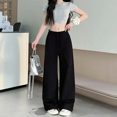 Graue Damen-Yogahose mit weitem Bein - 6