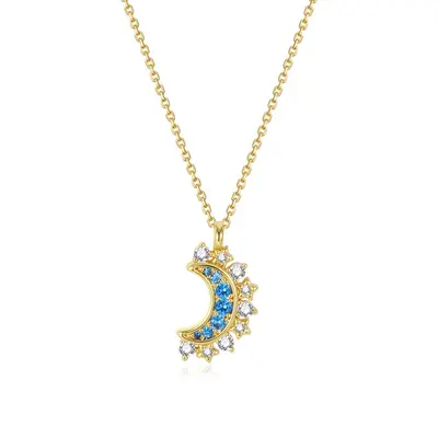 Moon and Sun Double Layered Collarbone Necklace - 12