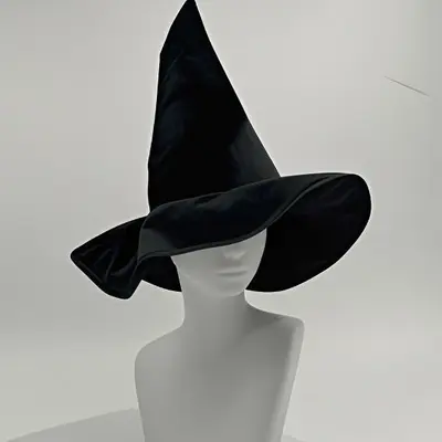Velvet Witch Hat, Halloween Costume Accessory - 7