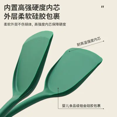 Toptan ev tipi yapışmaz silikon Çin spatulası yüksek sıcaklığa dayanıklı spatula seti kevgir kaşık seti mutfak eşyaları beş parçalı set - 3