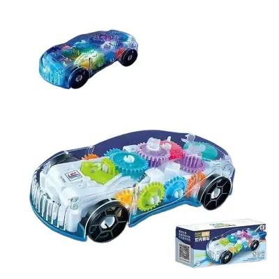 Electric Transparent Racing Car with Lights and Music for Kids - 6