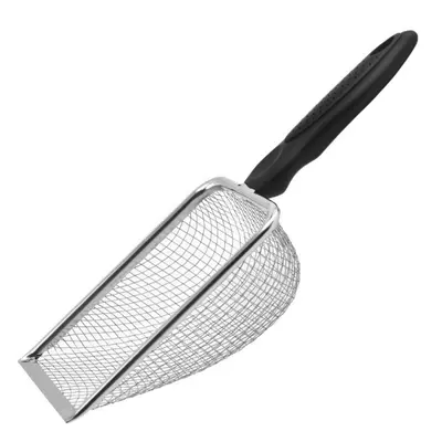 Совок для уборки за питомцами из нержавеющей стали Rutin Chicken Walnut Sand Shovel Leaky Mesh Scoop Sifter Shovel Small Pet Cleaning Sand Shovel Strainer Shovel
