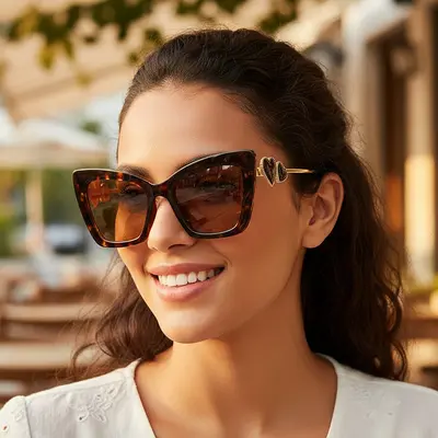Sonnenbrille im Katzenaugen-Design, Street-Style - 4