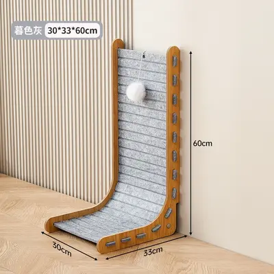 L-Shaped Vertical Cat Scratcher Board, Thick Wear-Resistant, Wall-Mounted - 4