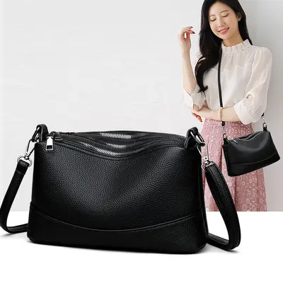 2026 Women's Large Soft Leather Handbag, Solid Color - 3