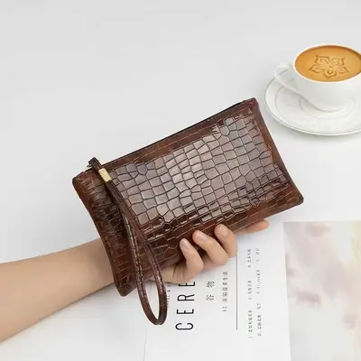 2026 Crocodile Pattern Women's Clutch and Wallet, Large Capacity