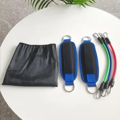 Resistance Band Exercise Set with Three Tubes, Door Anchor and Ankle Straps - 9