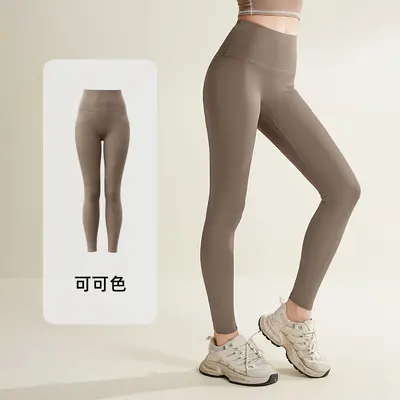 康年瑜伽裤高腰裸感无尴尬线运动紧身健身裤蜜桃提臀无痕瑜伽裤女 - 10