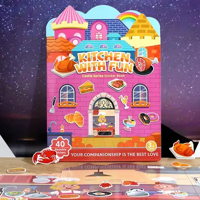 Jelly Sticker Book for Kids Ages 3-6, Reusable Scene Stickers
