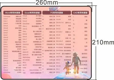 鼠标垫定制跨境电商密锁边彩色大号加厚卡通快捷键桌垫游戏鼠标垫 - 10
