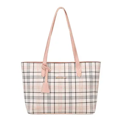 Plaid Print Tote Bag Set, 2 Pieces, Single Shoulder Strap - 6