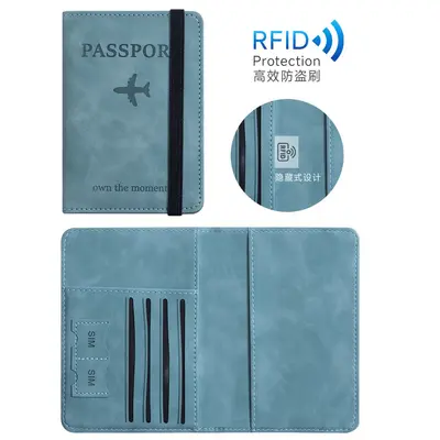 PU leather passport card holder, multi-card travel case - 9