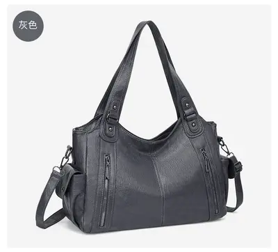 Women's Tote Bag, Large Capacity, Crossbody Strap, Retro Design - 11