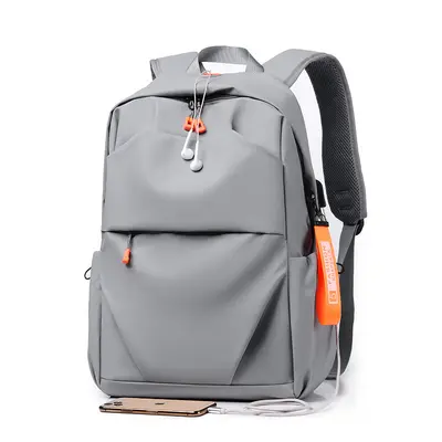 Minimalist Backpack, Solid Color, Laptop Compartment, School and Business