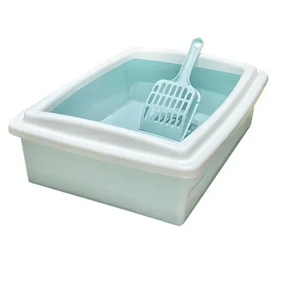 Large Anti-Tracking Semi-Enclosed Cat Litter Box, Thickened Rectangular Cat Toilet, Cat Litter Pan for Easy Cleaning of Cat Waste