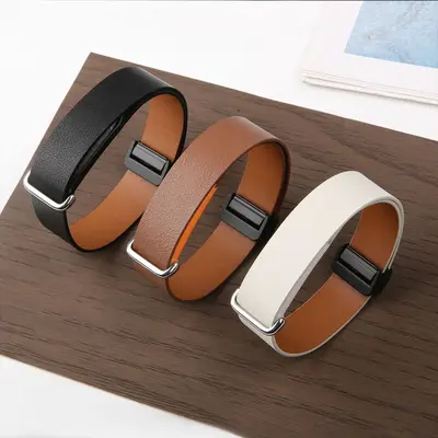 Google Fitbit Air için Deri Manyetik Kordon Yumuşak ve Rahat