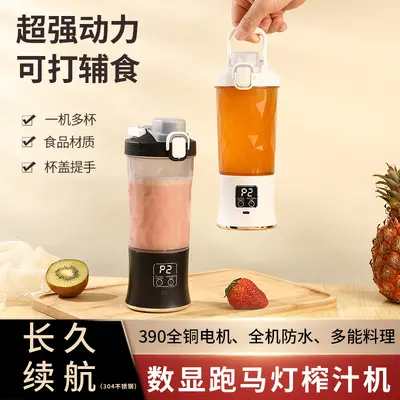 Portable electric fruit juicer, ice crushing, rechargeable