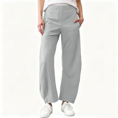 Damen Schnelltrocknende 7/8 Haremshose mit weitem Bein und elastischem Bund - 7