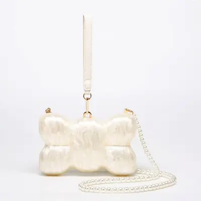 Women's Single Shoulder Crossbody Bag, Special Shaped Acrylic Shell Clutch for Weddings - 4