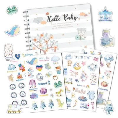 Baby Growth Album Label Set, DIY Milestone Record Album - 8