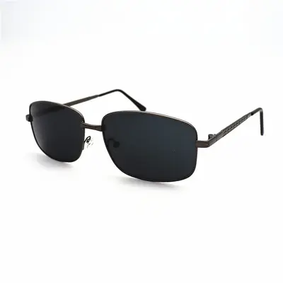 Square metal-frame sunglasses, black, for men - 8