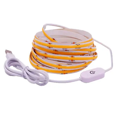 cob uzun şerit ultra dar ışık şeridi 5V akıllı USB arayüzü ultra ince 3mm düşük ışıklı LED ışık şeridi kendinden yapışkanlı TV ortam ışığı