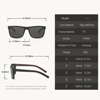 Men's Sports Cycling Polarized Sunglasses Model 565 Spring Hinge Wire Frame - 2