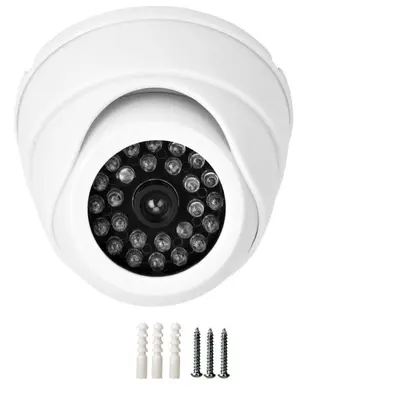 Infrared dummy security camera LED white