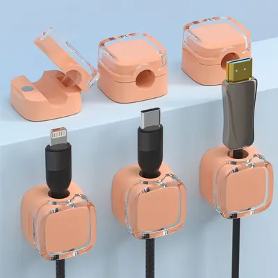 Magnetic Adhesive Cable Organizer and Cable Winder Clips - 9