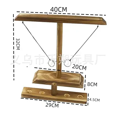 Ring Toss Games Wooden Toy Bar Family Desktop Hook and Loop Ring Toss Game - 9